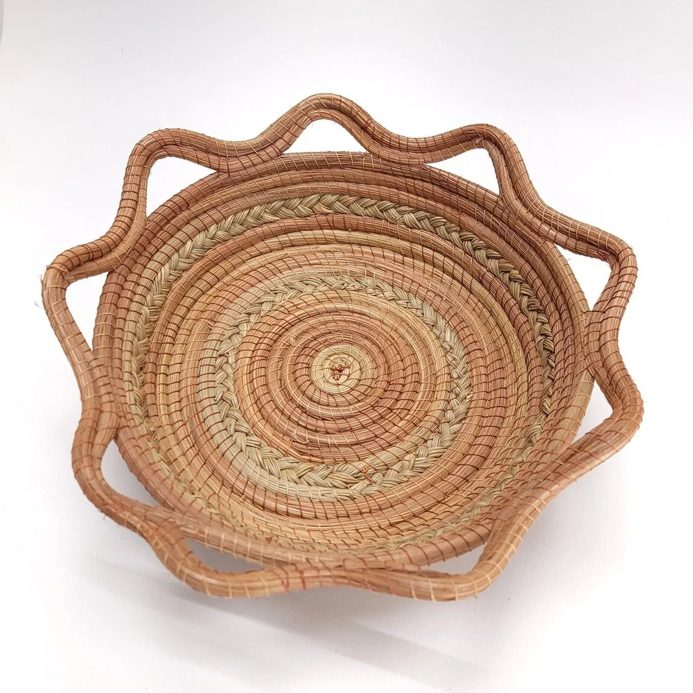 Pine Needle‎ Basket Hand Woven 14